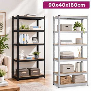 Multi Purpose 5 Tiers Metal Storage Organizing Rack 90 x 40 x 180cm
