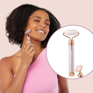 Vibrating Facial Roller Rose Quartz