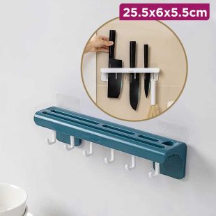 Wall-Mounted Knife Holder with 6 Hooks -  Assorted Colors