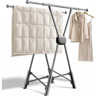 Adjustable Folding Laundry Rack with Dual Drying Modes by BIREN