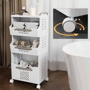 3-Tier Plastic Trolley Organizer