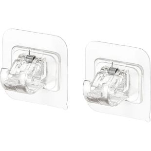 مشبك شفاف ذو لاصق قوي للتثبيت 2حبة