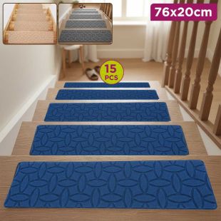 Stair Treads for Wooden Steps Indoor with Self-Adhesive 15 Pcs 76 x 20.3 cm