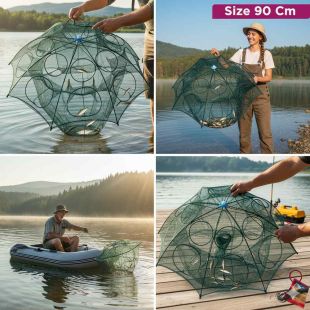 Foldable Umbrella-Style Fishing Net 90 cm