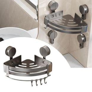 رف زاوية للحمام بقاعدة شفط - 1 حبة