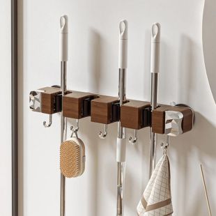 Multipurpose Wall-Mounted Storage Holder with Hooks