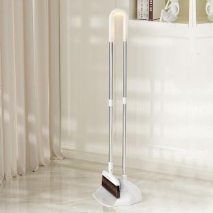 طقم مكنسة وجاروف مغناطيسي بـرأس دوار 180 درجة