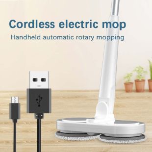 ممسحة كهربائية لاسلكية دوارة 360 درجة مزودة بمصباح LED أمامي