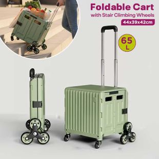 65L Foldable Cart with Stair Climbing Wheels