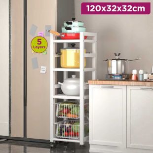 Rotating 5 Layer Kitchen Storage Rack 120 x 32 x 32 cm