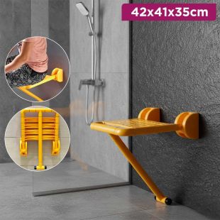 Non Slip Folding Shower Seat with Support Foot 42 x 41 x 35 cm