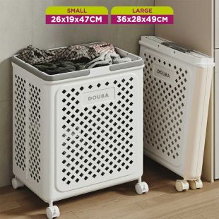 Foldable Laundry Storage Basket with Wheels