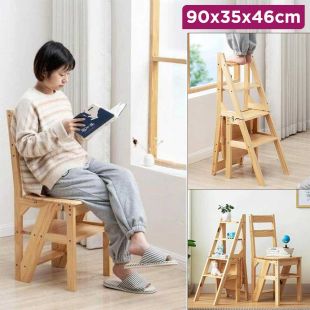 Foldable Solid Wood Ladder Chair
