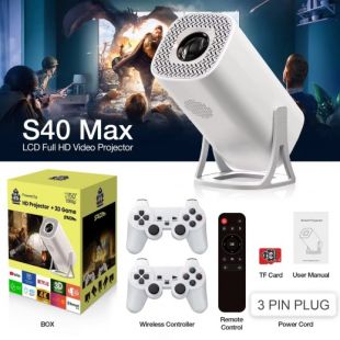 2- in-1 Android 4K Game Projector with Dual Joysticks
