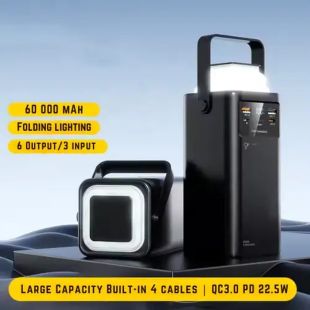 بطارية احتياطية متنقلة سعة 60000 مللي أمبير وشحن سريع قوة 22.5 واط