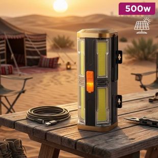 500W Solar-Powered Rechargeable Lamp with Type-C Port by AKOVA