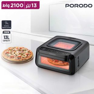 قلاية هوائية وفرن بيتزا Lifestyle Crisp ‏3 في 1 قوة 2100 واط سعة 13 لتر من Porodo