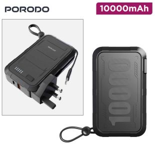 Porodo Wall Charger Power Bank 10000mAh - Black