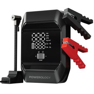 مشغل سيارة لاسلكي 4 في 1 سعة 10000 مل أمبير مع منفاخ هواء وشاشة لمس من Powerology