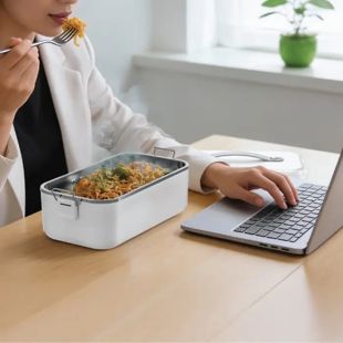 1L Stainless Steel Electric Lunch Box by Green Lion