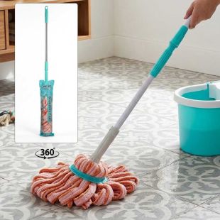 360-Degree Microfiber Mop with Telescopic Handle