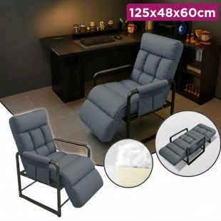 Reclining Chair with Footrest and Side Pocket 125×48×60 cm
