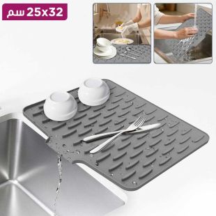 حصيرة تجفيف سيليكون سريعة التصريف 1 حبة بألوان متنوعة 32×25 سم