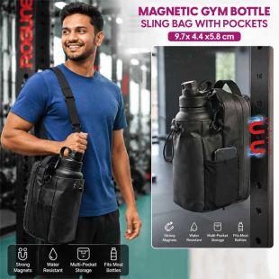 Magnetic Gym Bottle Sling Bag with Pockets