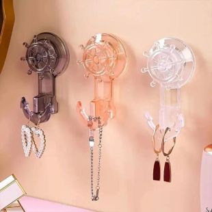 Rotating Suction Hanger with Dual Hooks Assorted Colors
