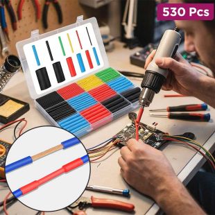 Pack of 530 Pcs Thermoresistant Heat Shrink Tubes for Wire Insulation in Assorted Sizes