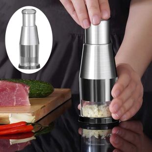 Manual Garlic and Vegetable Chopper with Stainless Steel Blades
