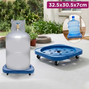 Stainless Steel Gas Cylinder Stand with Wheels 32.5×30.5×7cm