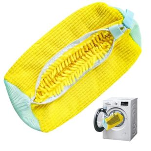 Double-Layer Mesh Shoe Washing Machine Bag with Zipper 25×19×3.6cm