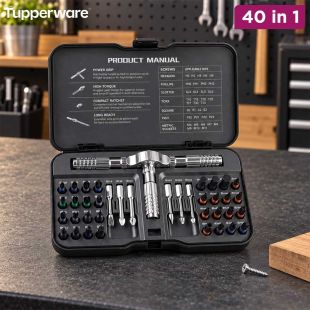 40-in-1 Ratcheting Screwdriver Set with Sockets and Bits