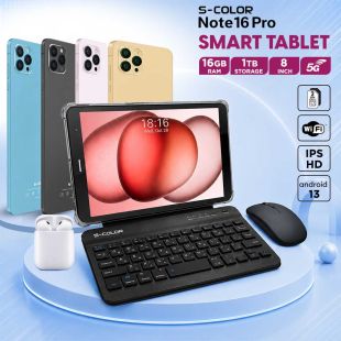 Note16 Pro Smart Tablet Dual SIM WIFI 5G, 8.0 Inch IPS HD, Android 13, 16GB RAM, 1TB Storage by S-COLOR