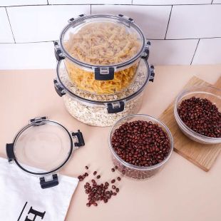 Pack of 3 Pcs Plastic Food Storage Containers 3-6L