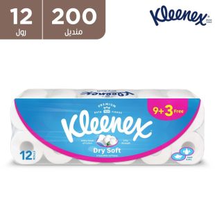 Kleenex Toilet Paper Dry Soft 200 Sheet - 9 + 3 Free Roll