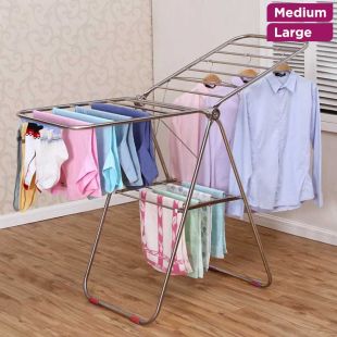 Easy Setup Stainless Steel Clothes Hanger Large or Medium size
