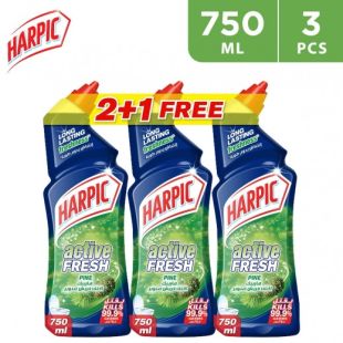 Harpic Active Fresh Pine Liquid Toilet Cleaner 750 ml (2+1 Free)