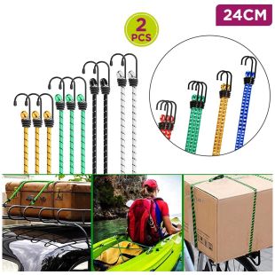 Elastic Bungee Cords 24cm 2Pcs - Assorted Color