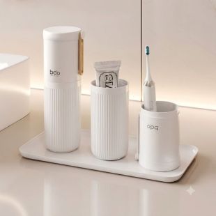 Travel Toothbrush and Toothpaste Storage Case with Secure Lid