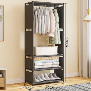 Multifunctional Clothes Organizer with Hanging Rail and Shelves 170&times;60&times;36 cm