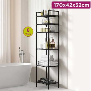6-Tier Multifunctional Metal Storage Rack 170×42×32 cm