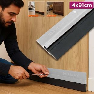Door Seal Bottom Carbon Metal with Rubber Insulation 4 x 91cm