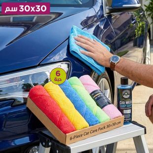 أقمشة مايكروفايبر لتنظيف السيارة 6 قطع 30×30 سم