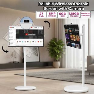 27 Inch Rollable Wireless Android Interactive Touch Screen with Camera