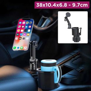Car Phone Stand with Expandable Cup Holder Base 38 × 10.4 × 6.8-9.7 cm