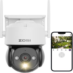 كاميرا مراقبة لاسلكية بان/تيلت بدقة 2 ميجابكسل مع كشف ذكي مدمج ورؤية ليلية من ZOSI