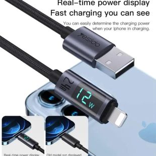 USB-A to (Type-C or Lightning ) 66W LED Data Cable by Yesido