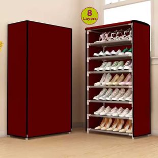 8 Layers Shoe Storage Cabinet Steel Frame